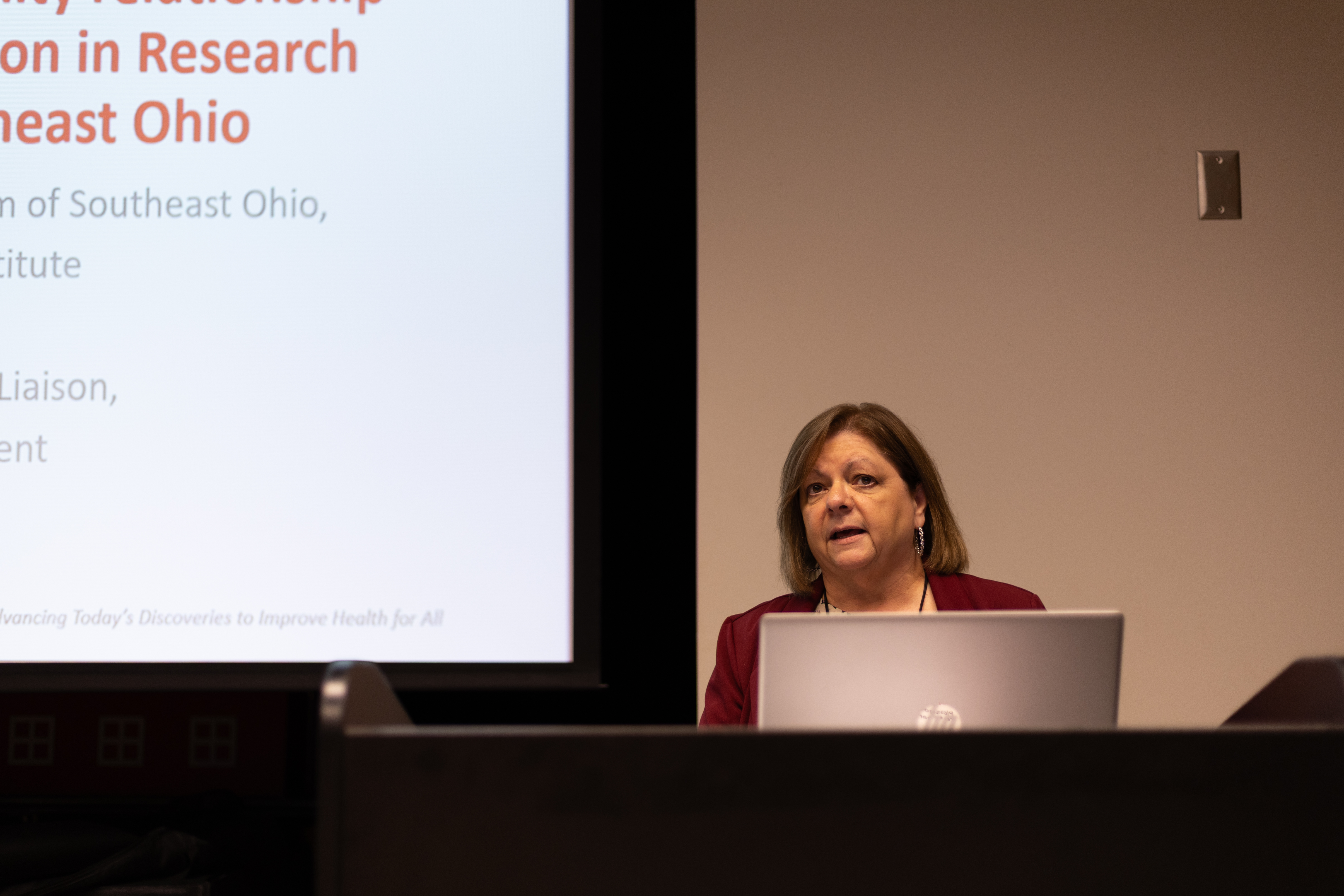 Beverly Stringer presenting her project: The Impact of Community Collaboration in Research in Rural Appalachia Ohio