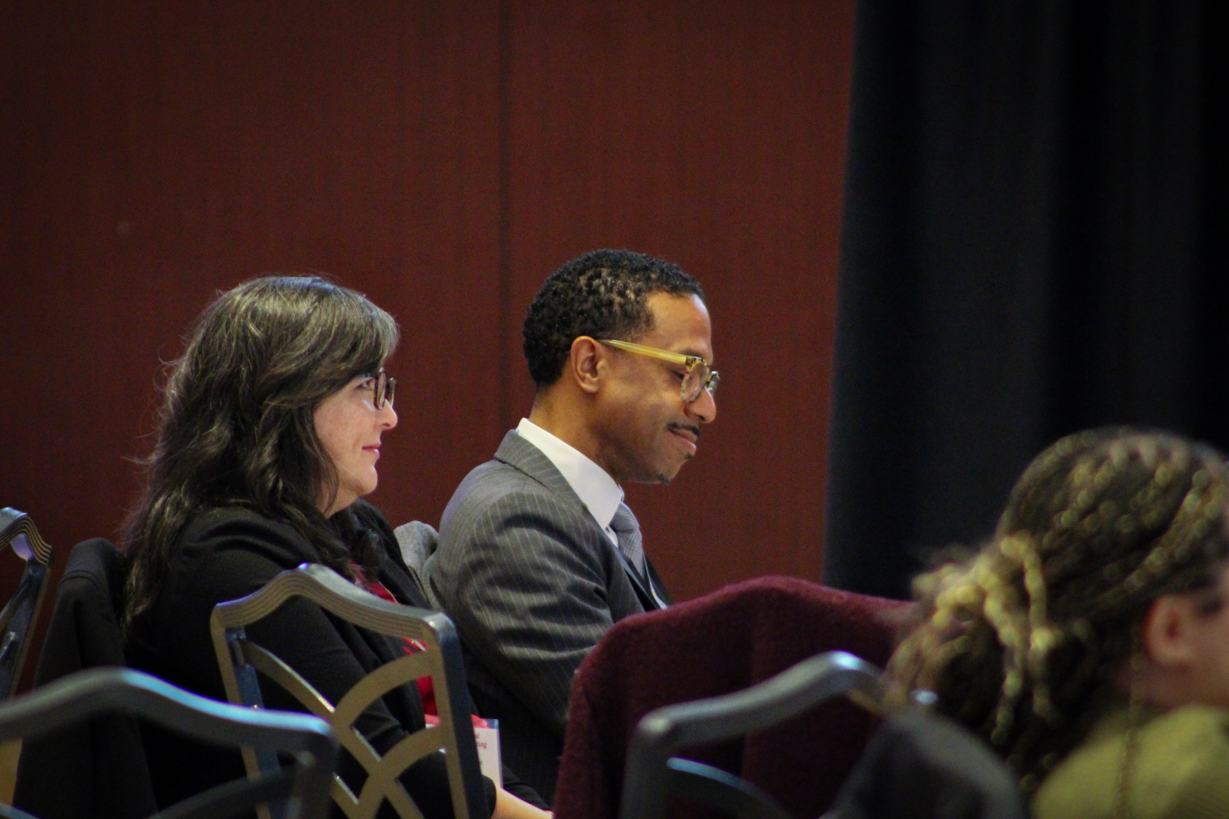 Cynthia Gerhardt and Joshua joseph smirking 