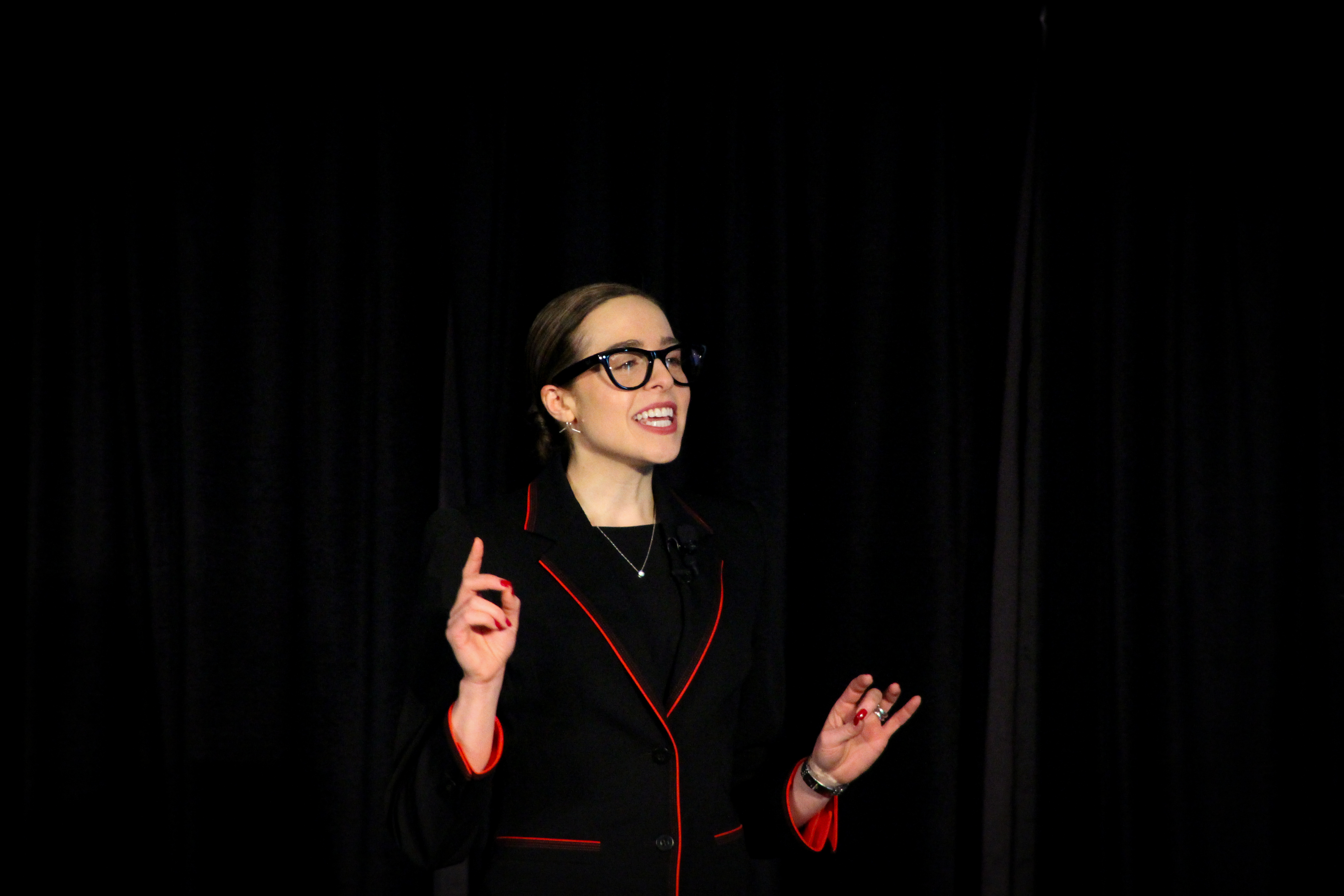 Sara Serritella giving a speach 