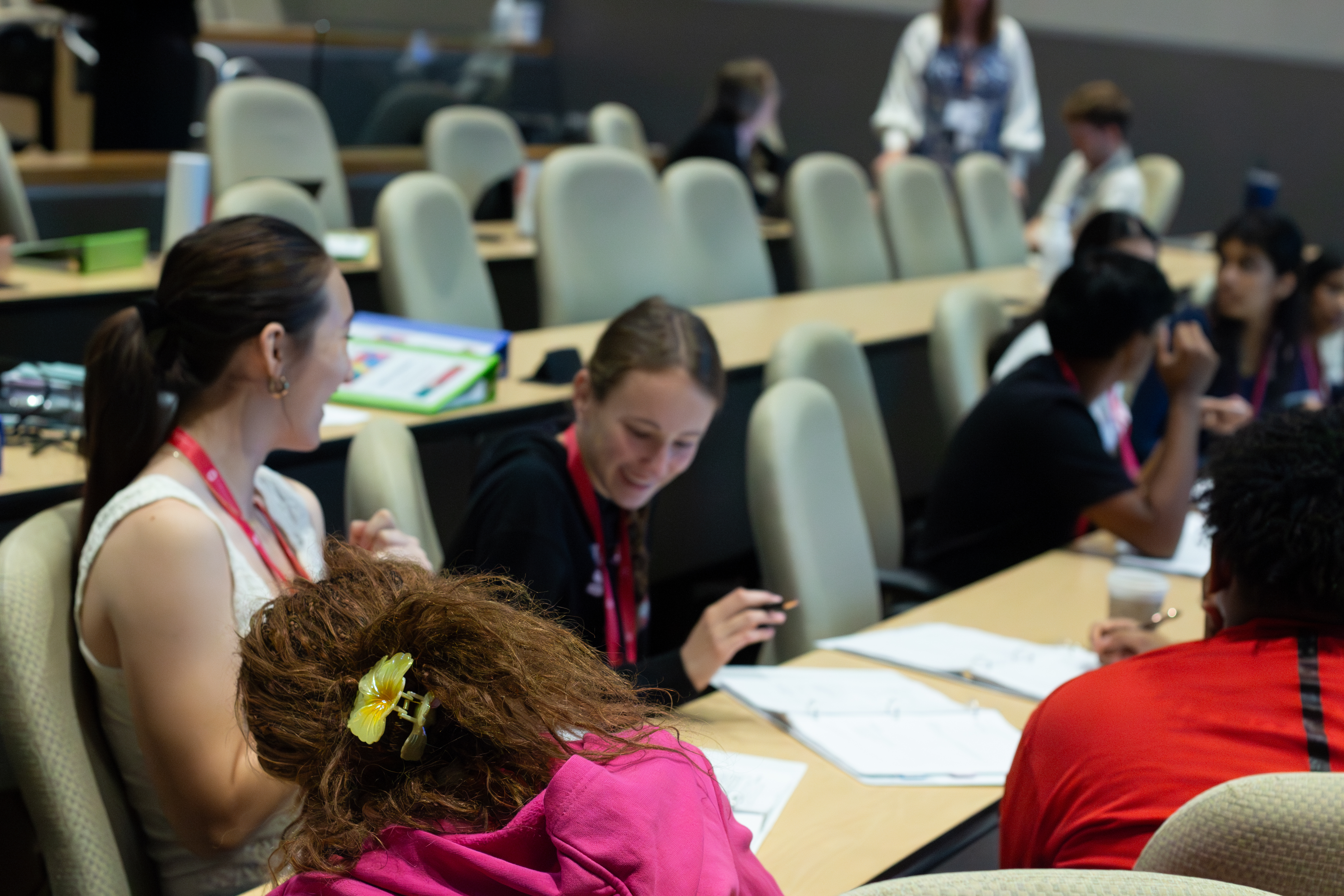 different group of Participants interacting with each other during exercise