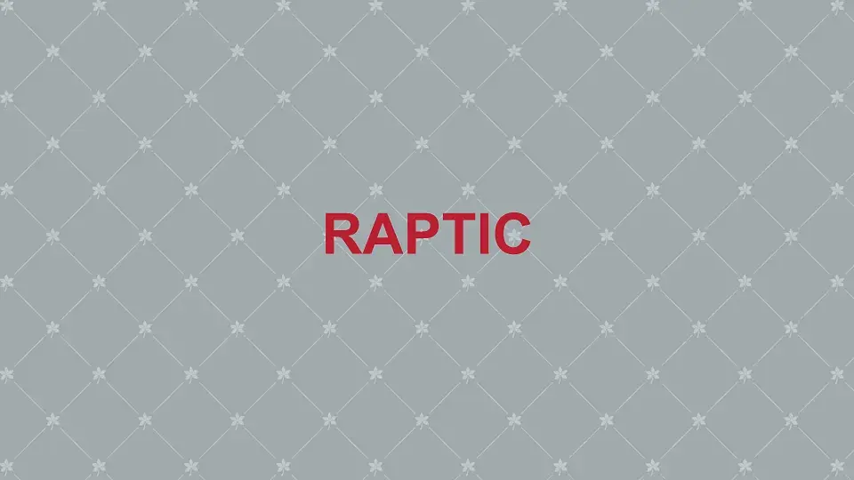 Banner with the word &quot;RAPTIC&quot; in the middle