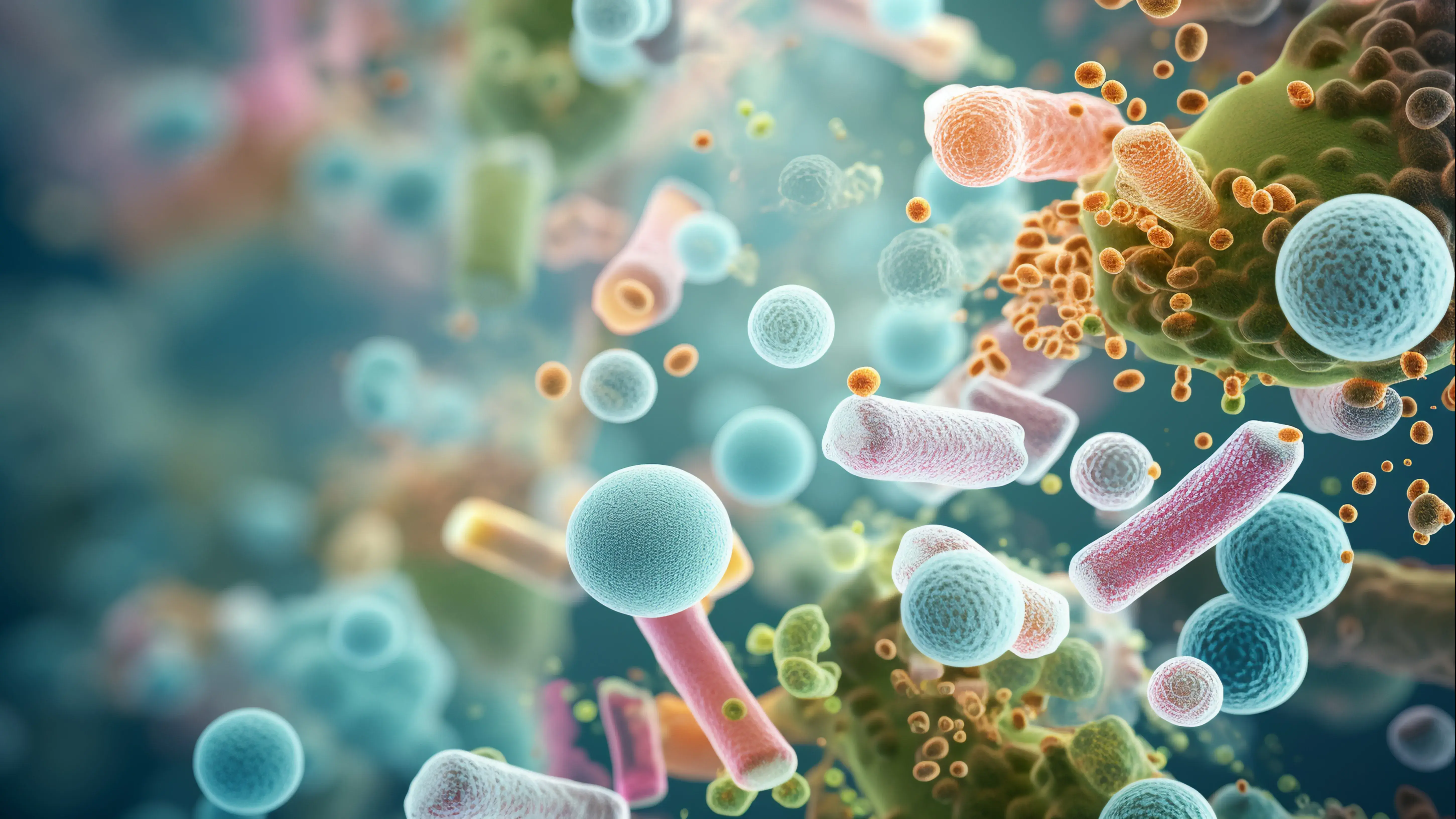 Microbiome cells floating