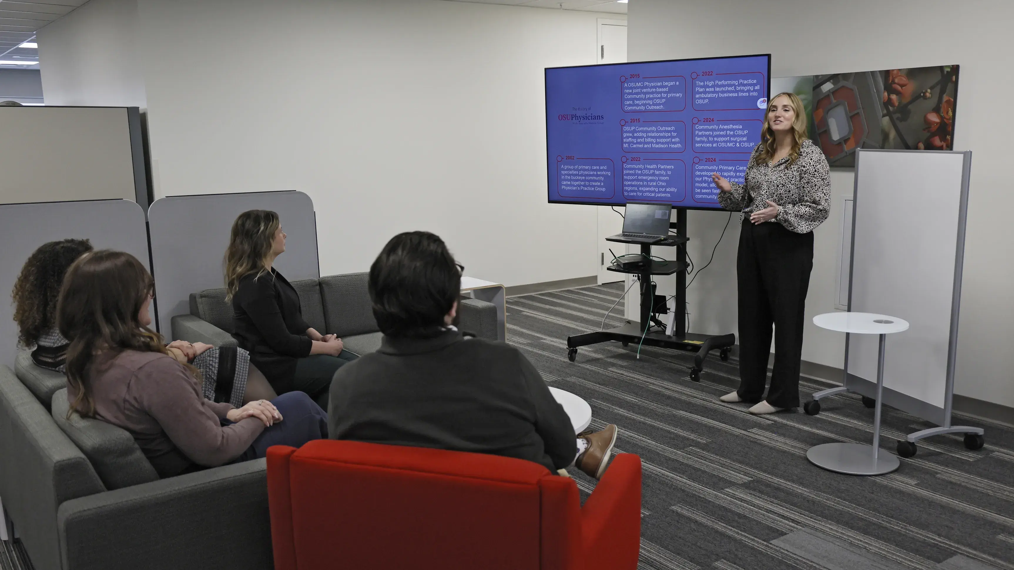 Staff teaching community members 