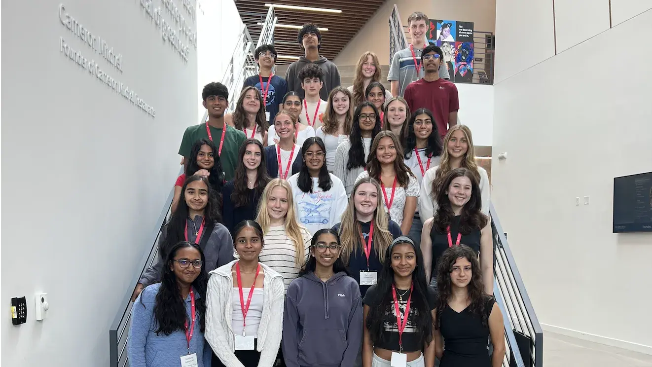group of students on stairs