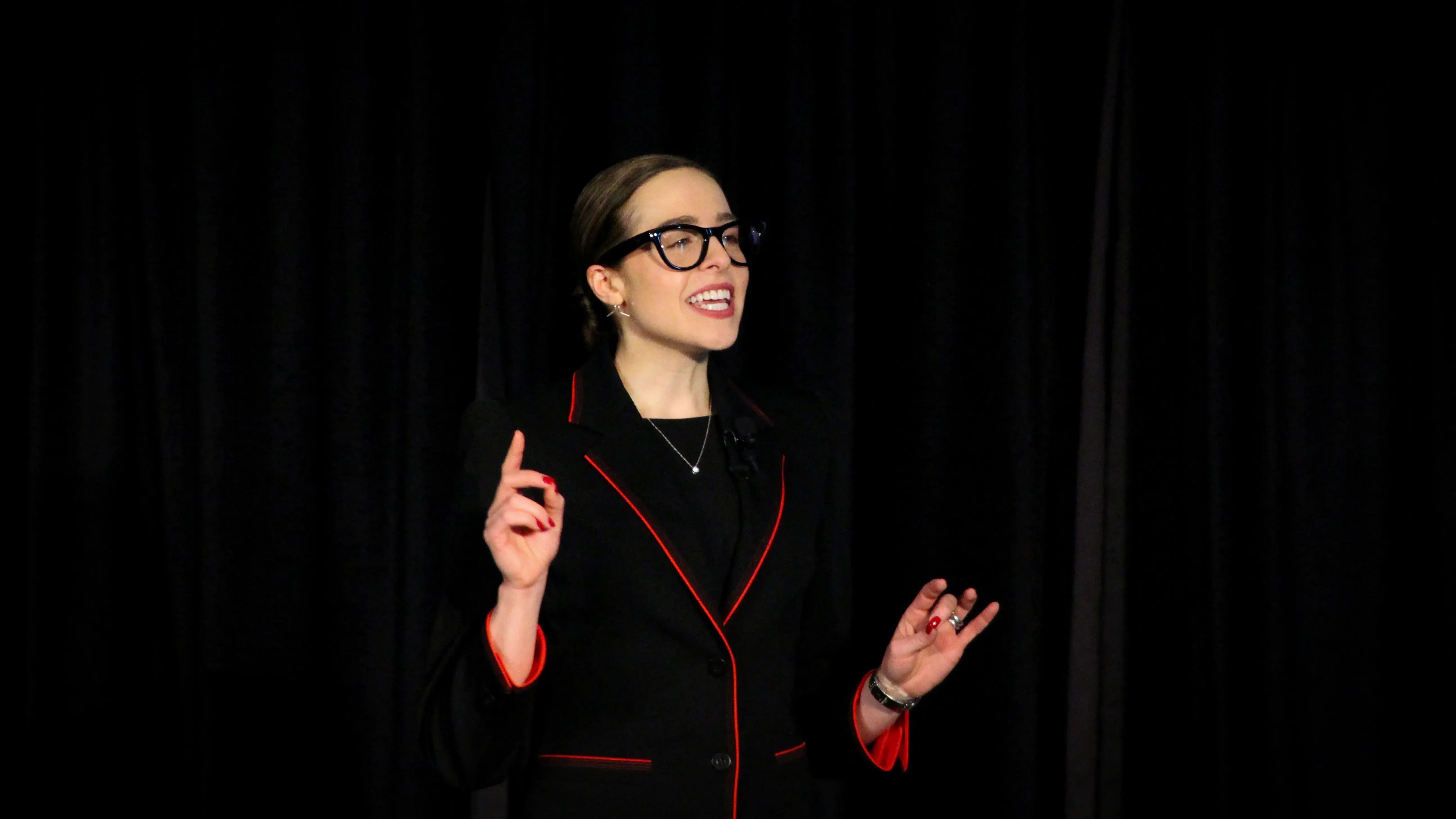 Sara Serritella addressing the attendees