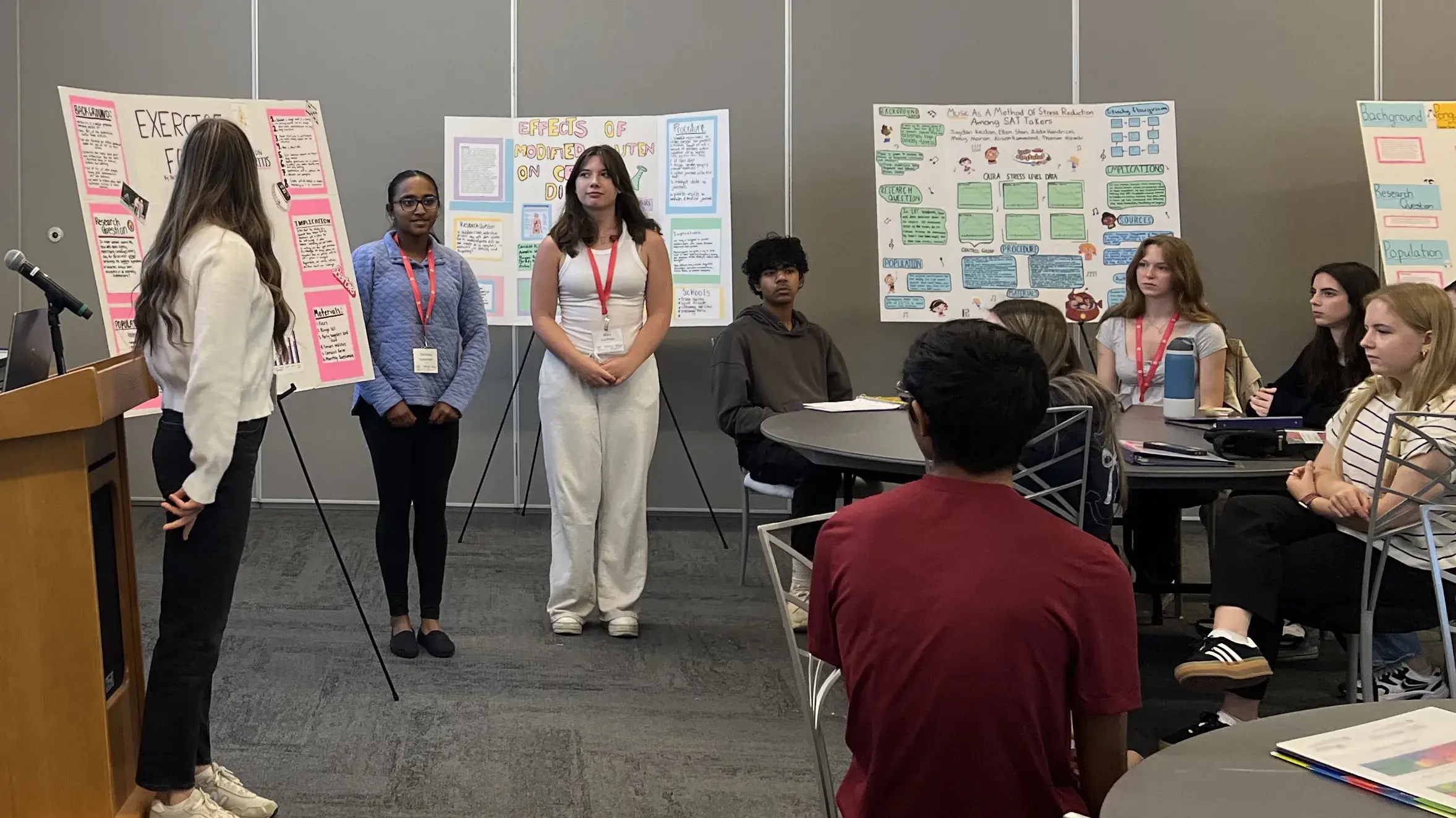 Students presenting at summer camp