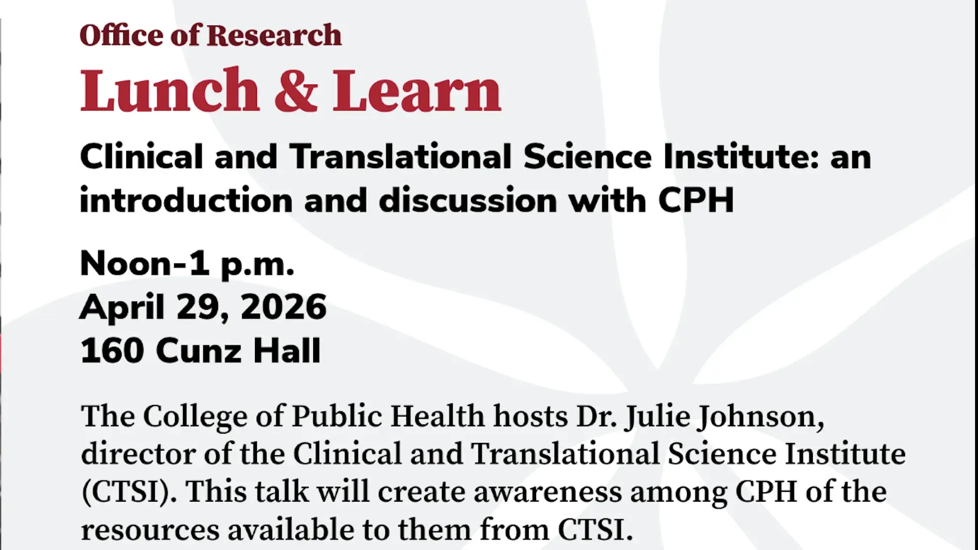 Lunch and Learn with Dr. Johnson
