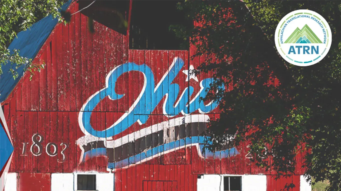 Image of a barn with the Appalachian Translational Research Network logo