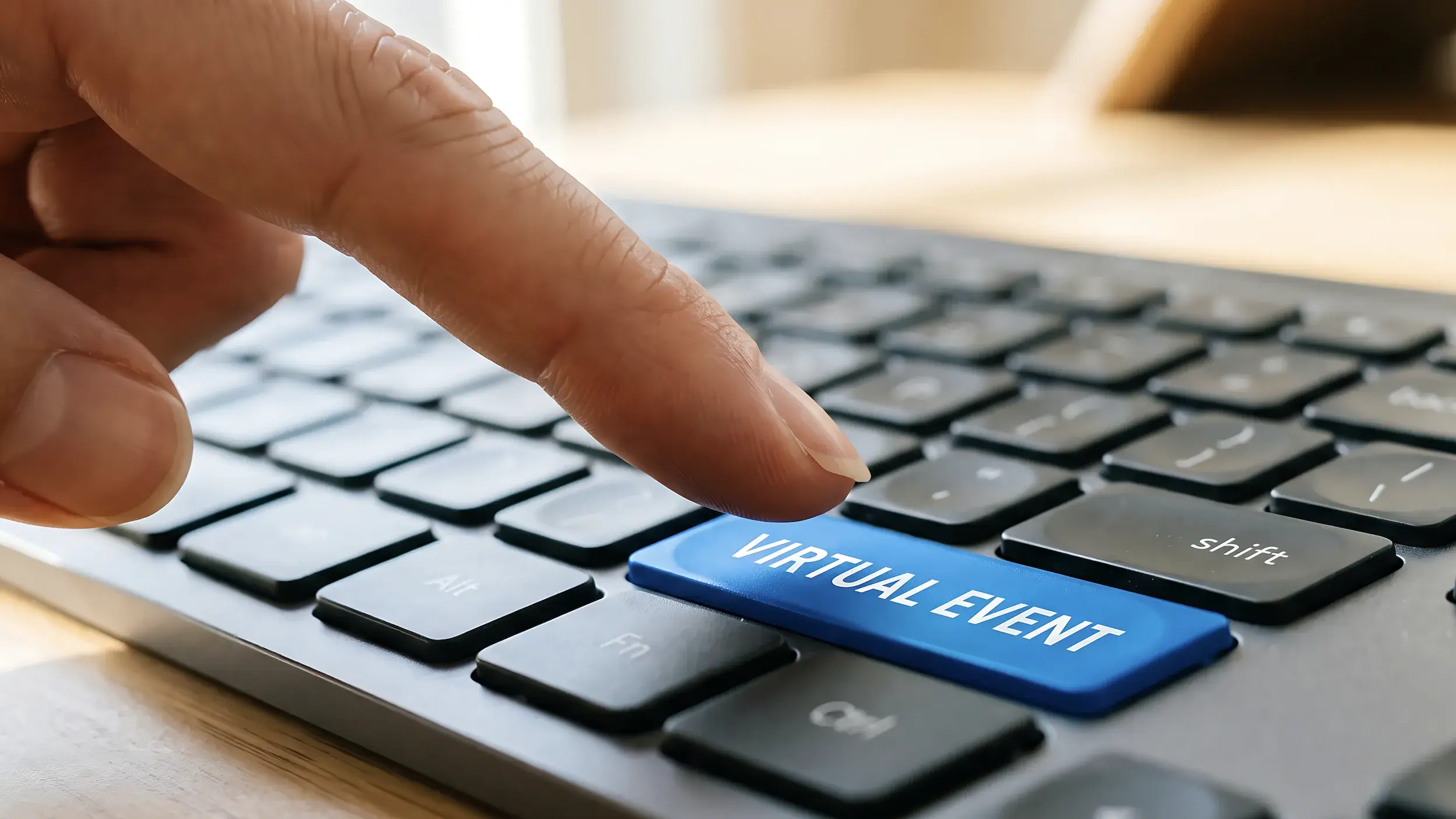 Keyboard with words Virtual Event
